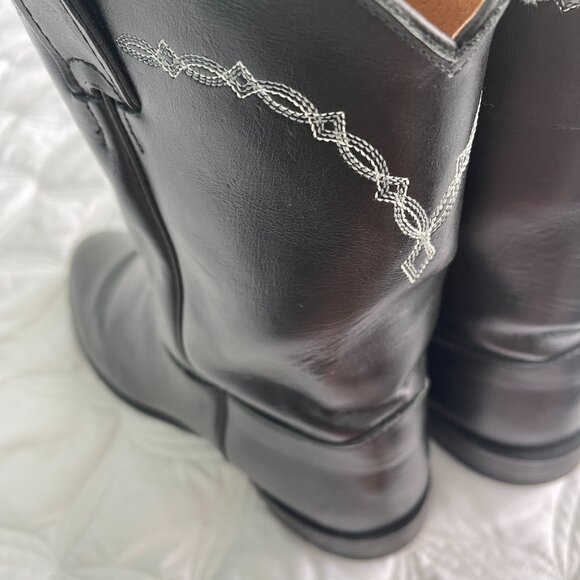 Justin Boots Men's 10" Ropers Round-toe Boot Black Size 11.5 - Picture 2 of 12